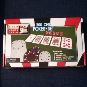 Monte Carlo Poker Set with 200 Chips -  New!!